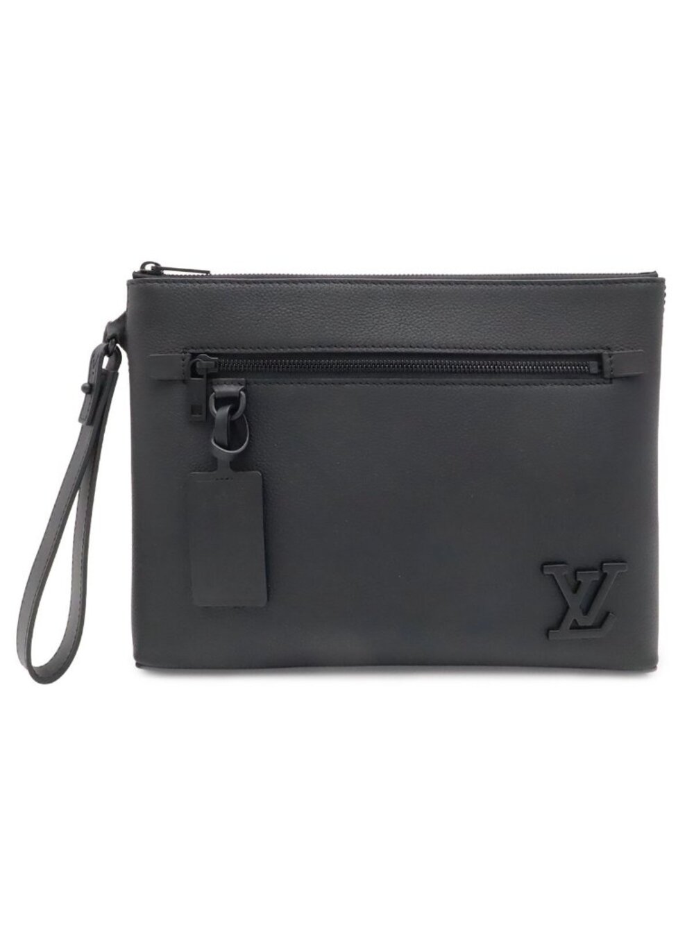Louis Vuitton LV Aerogram Pochette iPad Takeoff Pouch Clutch Leather Noir Black